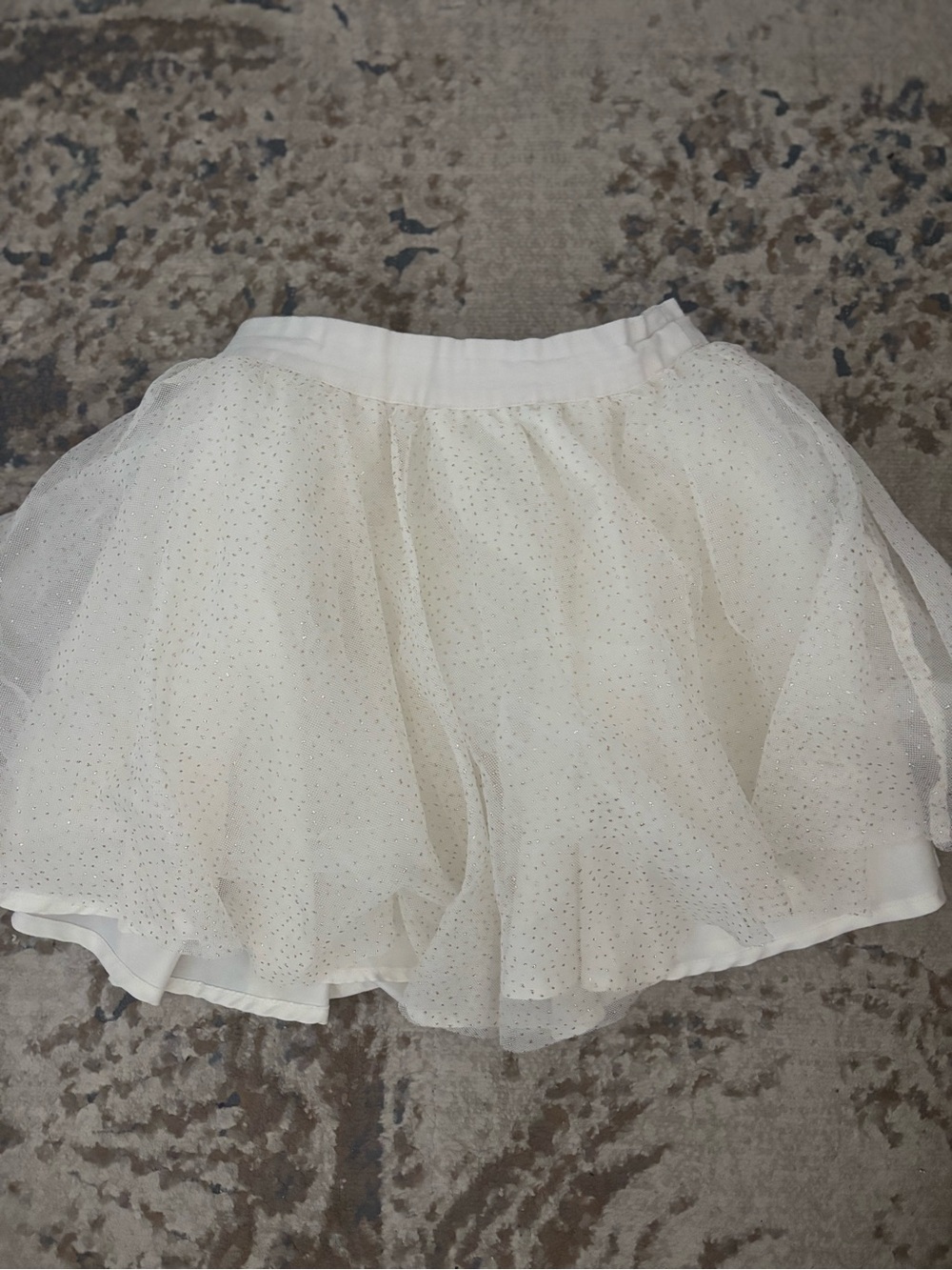 Janie and Jack Cream Glitter Tulle Skater Skirt